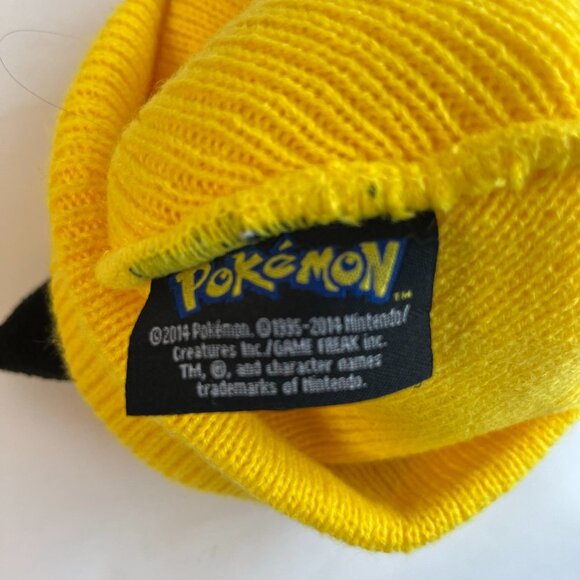 Pokemon Pikachu Yellow Beanie Hat Game Freak for Girls or Unisex Ages 14 and Up - Picture 3 of 3